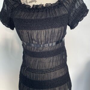 Elegant Black Sheer Blouse